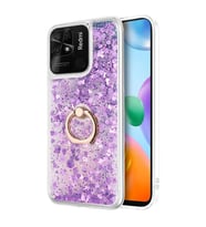 Microsonic Xiaomi Redmi 10C Kılıf Glitter Liquid Holder Mor