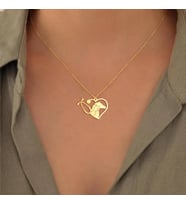 Kişiye Özel 925 Ayar Gümüş Veteriner Temalı Steteskop Model Kolye (Gold)