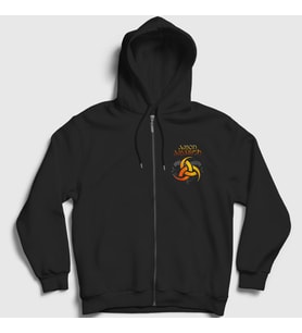Presmono Unisex Siyah Odin Amon Amarth Fermuarlı Kapüşonlu Sweatshirt 8990tt