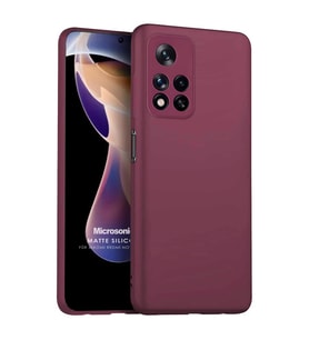 Microsonic Matte Silicone Xiaomi Redmi Note 11 Pro Plus Kılıf Mor