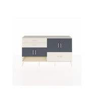 Arges Konsol 3 Raflı 3 Çekmeceli 4 Kapaklı 176x30x99 Aytaşı-Antrasit/Aytaşı