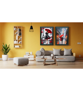 Duvar Ev Ofis Dekorasyonu için 40×60 2’li Çerçeveli Tablo Seti