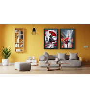 Duvar Ev Ofis Dekorasyonu için 40×60 2’li Çerçeveli Tablo Seti