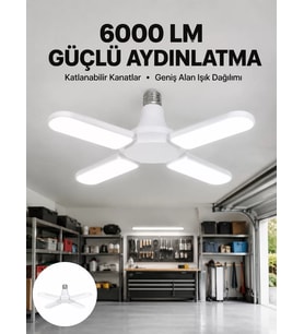 Northcity Enerji Tasarruflu LED Ampül 60 Watt 4 Kollu Beyaz Işık Yeni Nesil