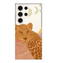 Samsung Galaxy S23 ULTRA Uyumlu Leopar Tasarımlı Şeffaf Telefon Kılıfı