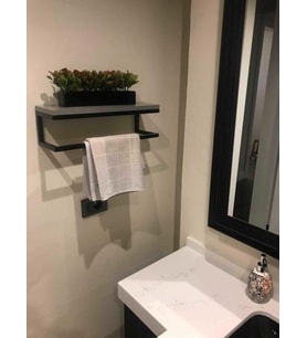 FULYA Banyo Ahşap Raflı Metal Havlu, Şal Askılık