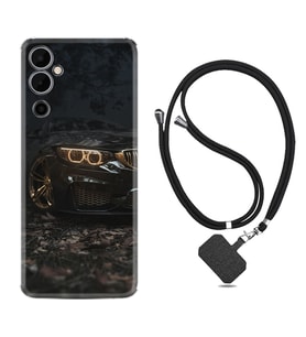 Tecno Pova Neo 2 Kılıf Silikon Boyun Askılı İpli Desenli Silikon Black Car 1768