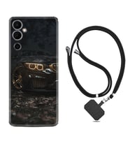 Tecno Pova Neo 2 Kılıf Silikon Boyun Askılı İpli Desenli Silikon Black Car 1768