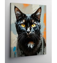 Kanvas Tablo Keskin Bakışlı Kedi