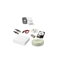 HIKVISION Colorvu 1li 2mp Set Gece Renkli Sesli Görüntü 1TB HDD (Beyaz)