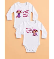 NSR Tasarım Hediye Anneanne Seri Baskılı Yazılı Kız Bebek Body Zıbın Çoklu Seriler