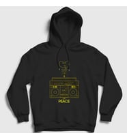 Presmono Unisex Siyah Peace Wu Tang Clan Kapüşonlu Sweatshirt 304110tt