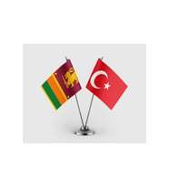 Sri Lanka ve Türkiye Bayrağı İkili Saten Masa Bayrağı Takımı
