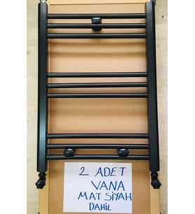 ŞİMAŞ 500X700 SİYAH HAVLUPAN + 2 ADET RADYATÖR VANASI MAT SİYAH