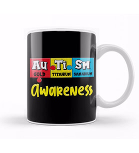Autism Awareness Puzzle Chemical Periodic Table Kupa Bardak Porselen