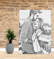 8 Mart Kadınlar Günü Hediyesi Kişiye Özel Kara Kalem Tasarımlı Kanvas Tablo 30x50 cm