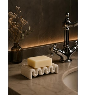 Dekoratif Plastik Sabunluk 10x5 cm Modern Banyo Sabunluğu Lavabo Üstü Su Tahliyeli Sabun Standı