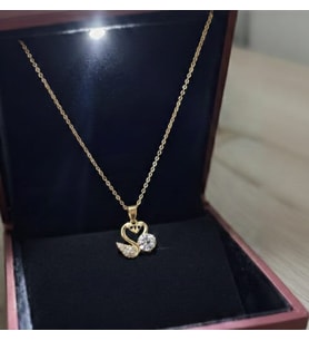 Aşkın Sembolü Işıltılı Kuğu Tasarım Çelik Kolye