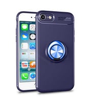 Uyumlu Model Apple iPhone SE 2022 Kılıf Yüzüklü Magnetli Ravel Case Kapak (Mavi)