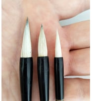 Tahrir Fırçası Koyun Kılı Büyük Boy 1. kalite, Sırlama, Çini, Vazo, Seramik, Sulu Boya, Resim, Brush Pen-S-M-L 3 Adet (Çok Renkli)