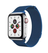 Ally Apple Watch 7-8 45mm 6-5-4 44mm Kayış Kordon Metal Milano Loop 3-2-1 42mm (Mavi)