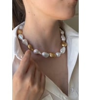 Barok Doğal İnci Kolye (Beyaz)