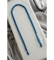 Hematit Doğal Taş Parlak Mavi Dikdörtgen Kesim 4x13mm Dizi [AA]