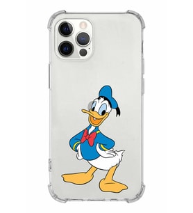 Apple iPhone 12 ProMax Uyumlu Köşe Korumalı Antişok  Kapak Donald Duck Tasarımlı Şeffaf  Kılıf