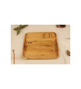 Ahşap Sunumluk Tepsi, Et ve Tost Sunum servis tabağı, Akasya Tabak, Dekorasyon, Aksesuar, 25x21cm