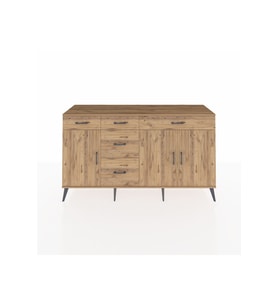 Kronos Konsol 2 Raflı 5 Çekmeceli 3 Kapaklı 176x59x99 Çam-Çam