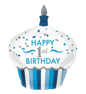 Folyo Balon Cupcake 1 Happy Bırthday Gırl 73x91 Cm Mavi-