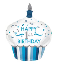Folyo Balon Cupcake 1 Happy Bırthday Gırl 73x91 Cm Mavi-
