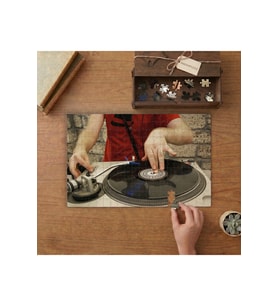 Dj Turntable Plak Pikap Müzik Tasarımı 240 parça Ahşap Puzzle Ahşap Kutuda MP00104