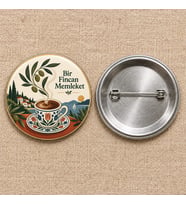 Bir Fincan Memleket Filistin Temalı 58 mm İğneli Rozet