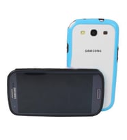 Galaxy S3 i9300 ile Uyumlu Bumper Kılıf Mavi+Siyah Renk