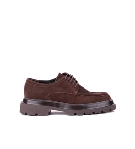 Shoetyle - Kahverengi Hakiki Süet Bağcıklı Günlük Erkek Ayakkabı 115-K432