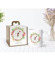 BK Gift Kişiye Özel Ahşap Kutuda Fotoğraflı Tarihli Sonsuz Takvim Beyaz Kupa Bardak-1