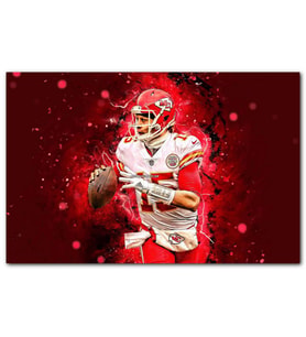Cakatablo Patrick Mahomes Kansas City Kırmızı Fon MDF Tablo