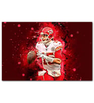 Cakatablo Patrick Mahomes Kansas City Kırmızı Fon MDF Tablo