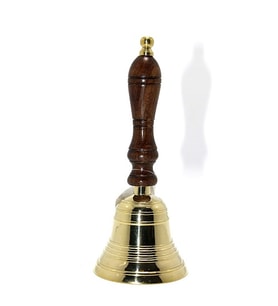 Ahşap Saplı Pirinç El Çanı
