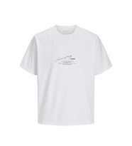 Jack & Jones 12273373 Jormanchester Script Tee Ss Crew Neck Beyaz