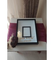 30x40 Cm Siyah  Ledli Fotoğraf Bölümlü Tasarım Gül Kutusu Anı Çerçevesi!
