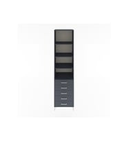 Hyperion Dolap 4 Raflı 5 Çekmeceli 60x44x243 Antrasit-Antrasit