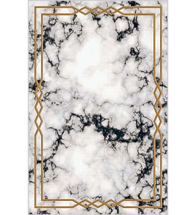 Eliana Home Baskılı, Yıkanabilir Kaymaz Taban Salon Halısı LNA0459 100x150 cm (Beyaz)