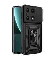Xiaomi Poco M6 Pro 4g Kılıf Pars Lens Yüzüklü Silikon - Siyah