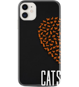 Apple iPhone 11 12 13 Mini Kılıf Desemli Silikon Cats 1792
