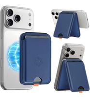 Manyetik Kartlık, iPhone 17/16 / 15/14 / 13/12 Serisi ile Uyumlu Mag-Safe Cüzdan, RFID Korumalı, 3 Kart Kapasiteli, Ayarlanabilir Stand, Güçlü Manyetik Tutuş, Lacivert