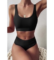 Angelsin Yüksek Bel Şık Bikini Altı (Siyah)
