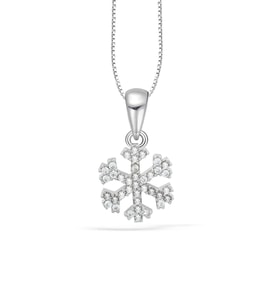 Swarovski Taşlı Özel Tasarım Kar Tanesi Snowflake Kadın Gümüş Kolye