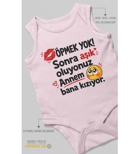 Anneye Özel Sıfır Kollu Bebek Zıbını %100 Pamuk
